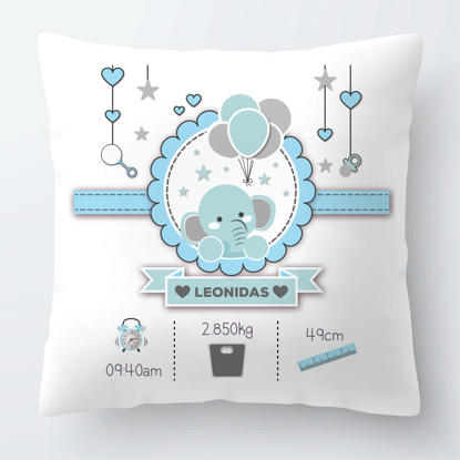 Picture of Baby Boy Elephant Theme Pillow