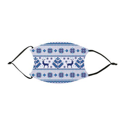 Picture of Christmas Pattern Blue & White Face Mask