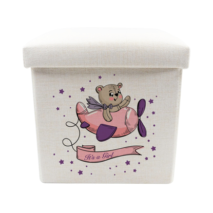 Picture of It's a Girl Toy Box - Storage Stool