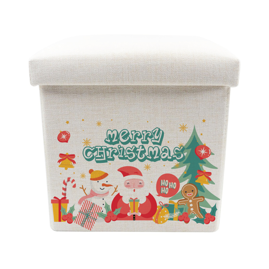 Picture of Merry Christmas Pattern Toy Box - Storage Stool