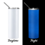 Picture of Glow in the Dark White to Blue Skinny Bottle With Metal Straw