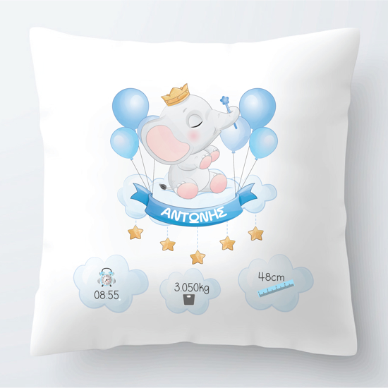 Picture of Baby Boy Elephant Theme Pillow 2