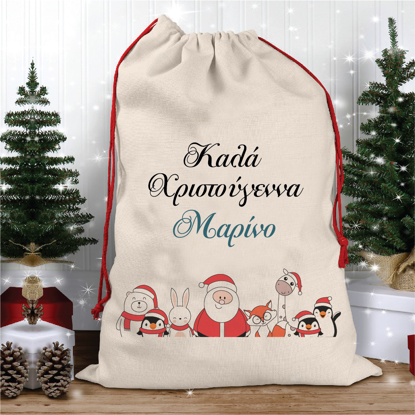 Picture of Kala Christougenna Christmas Sack With Santa Friends