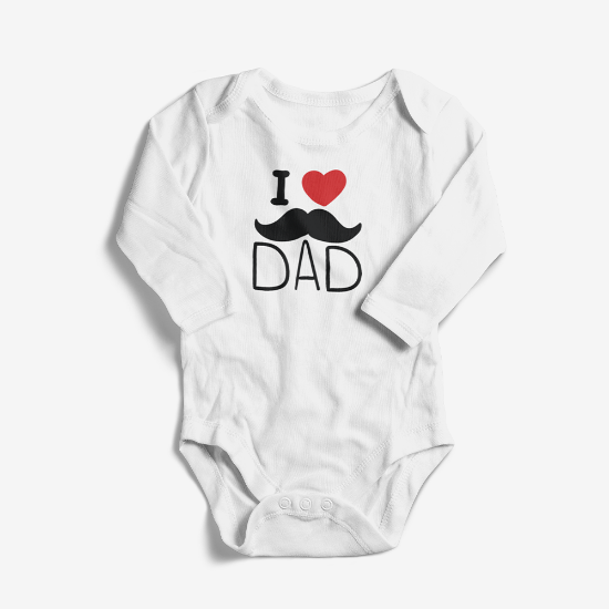 Picture of I Love Dad Mustache Baby Bodysuit