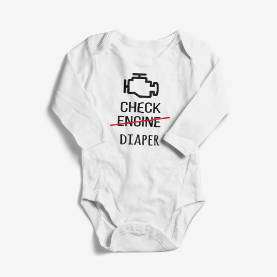 Picture of Check Diaper Baby Bodysuit