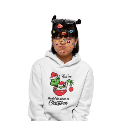 Picture of No One Should Be Alone on Christmas Hoodie