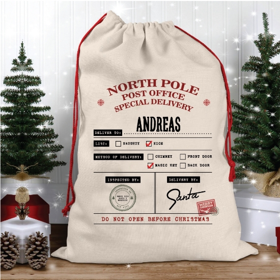 Picture of North Pole Christmas Sack with List