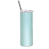 Picture of Sparkling Green Skinny Bottle With Metal Straw