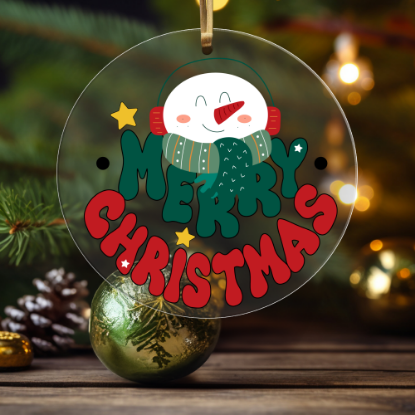 Picture of Merry Christmas Acrylic Ornament