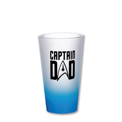 Picture of Captain Dad Light Blue Frosted Latte Glass Mug