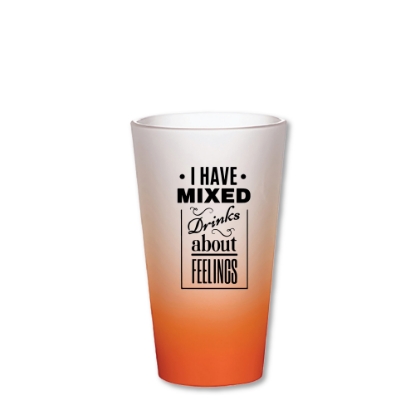 Picture of I Have Mixed Drinks Orange Frosted Latte Glass Mug