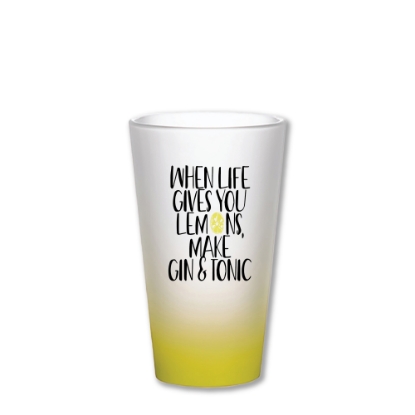 Picture of When Life Gives You Lemons Yellow Frosted Latte Glass Mug