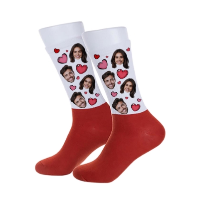 Picture of Hearts & Faces Red Socks
