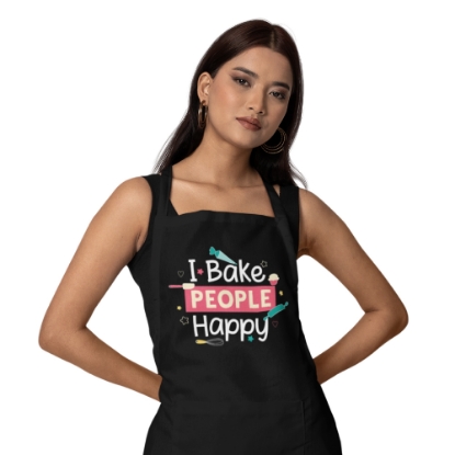 Picture of I Bake People Happy Black Apron